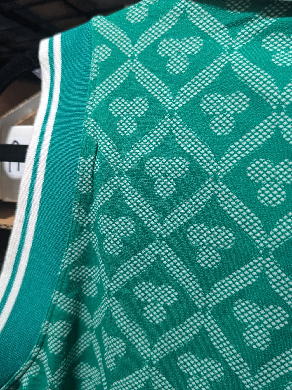 Fabletics Green Sleeveless Polo with Geometric Knit Women's M - Picture 5 of 5